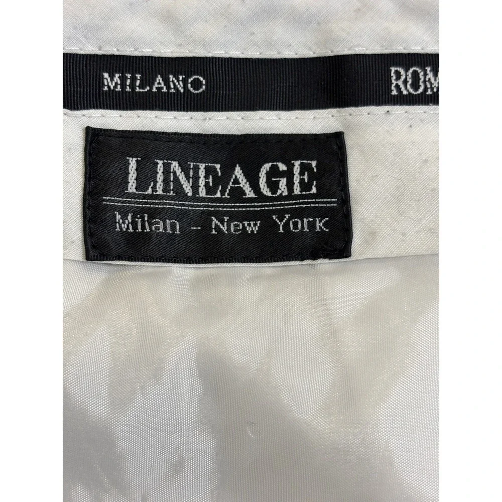 Lineage Milan New York Mens Tan Striped‎ Pleated Cuffed Dress Pants 42x30